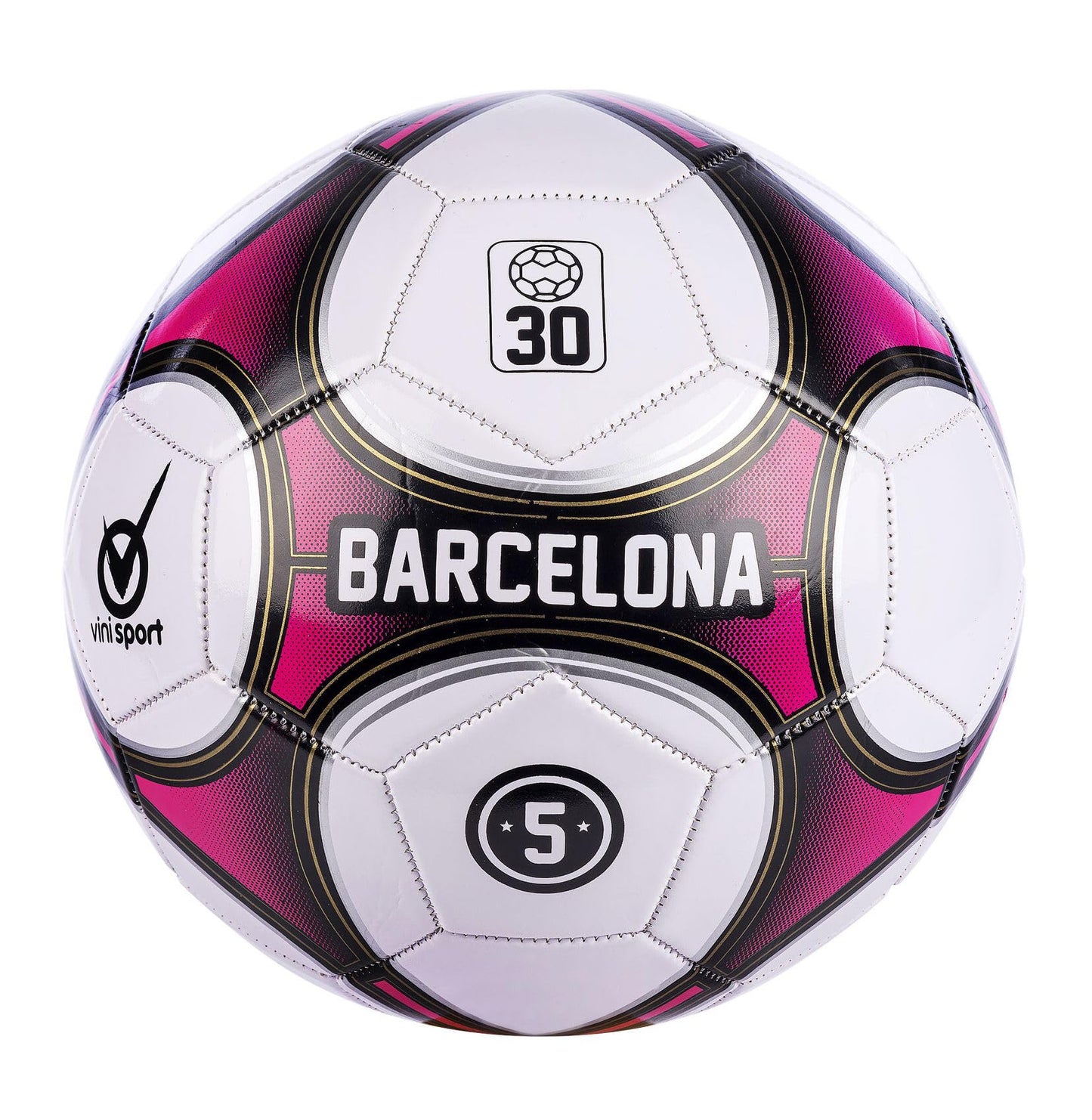 Vini 24154 Barselonas futbols - Izmērs 5, augstas kvalitātes, izturīgs, oficiāls futbola bumbas dizains.