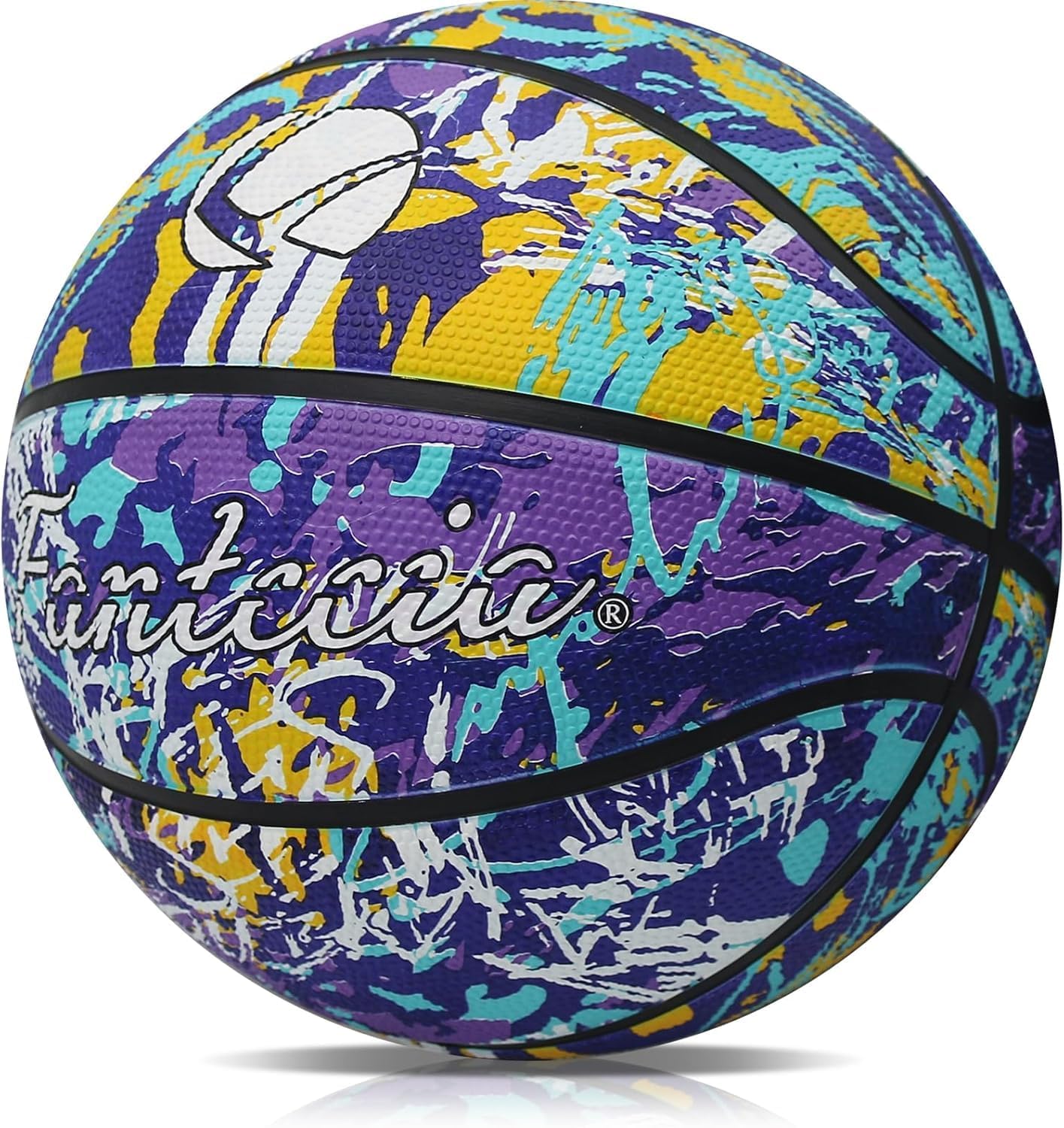 Fantecia basketbola bumba 5. izmērā ar pumpi, ielu treniņu bumba iesācējiem, pusaudžiem un pieaugušajiem, gumijas ar grafiti dizainu