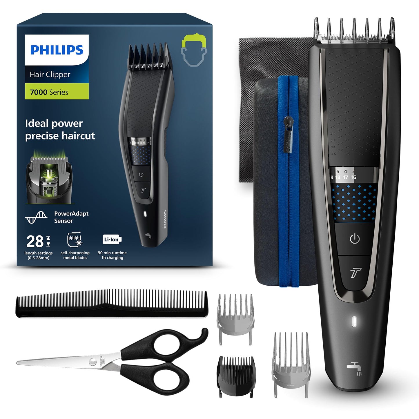 Philips matu griezējs Series 7000 ar Trim-n-Flow tehnoloģiju (modelis HC7650/15)