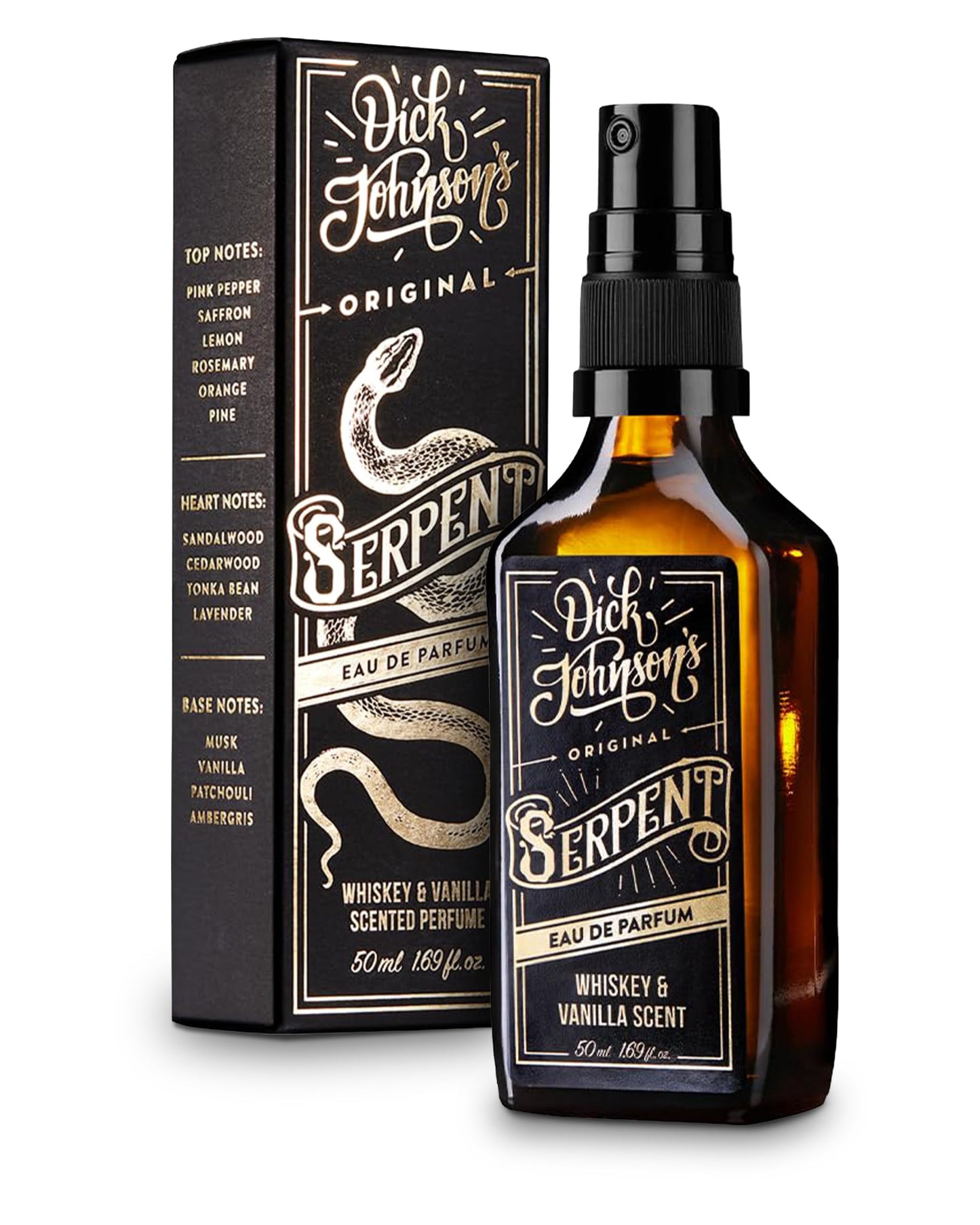 Vīriešu parfīms DICK JOHNSON Serpent Eau de Parfum, 50 ml, viskija un vaniļas aromāts