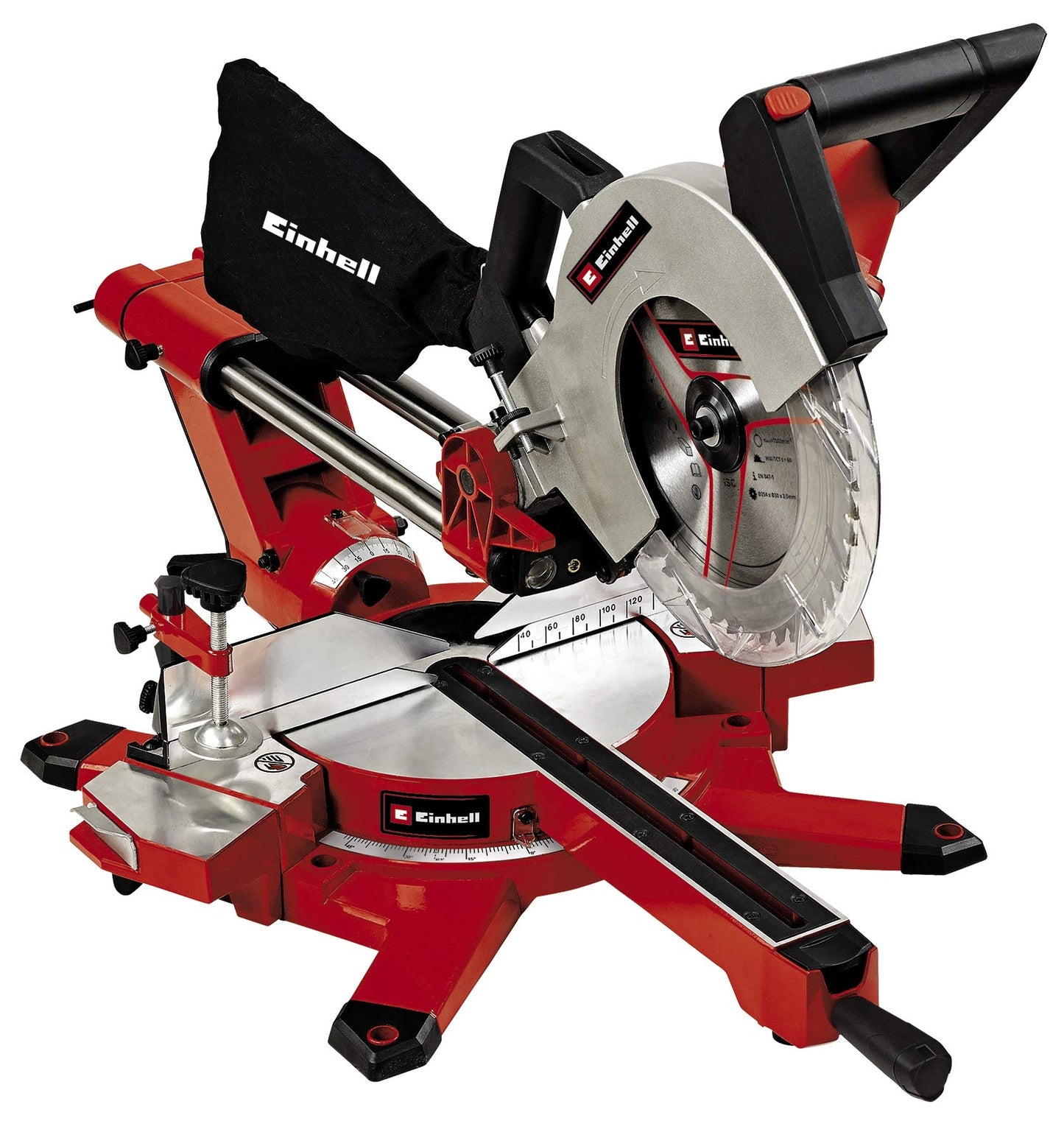 Einhell vilkšanas-šķērsgriezuma leņķzāģis TE-SM 2534 Dual - 1800 W, 90 mm griešanas dziļums, 310 mm platums, lāzers, abpusēji noliecams.