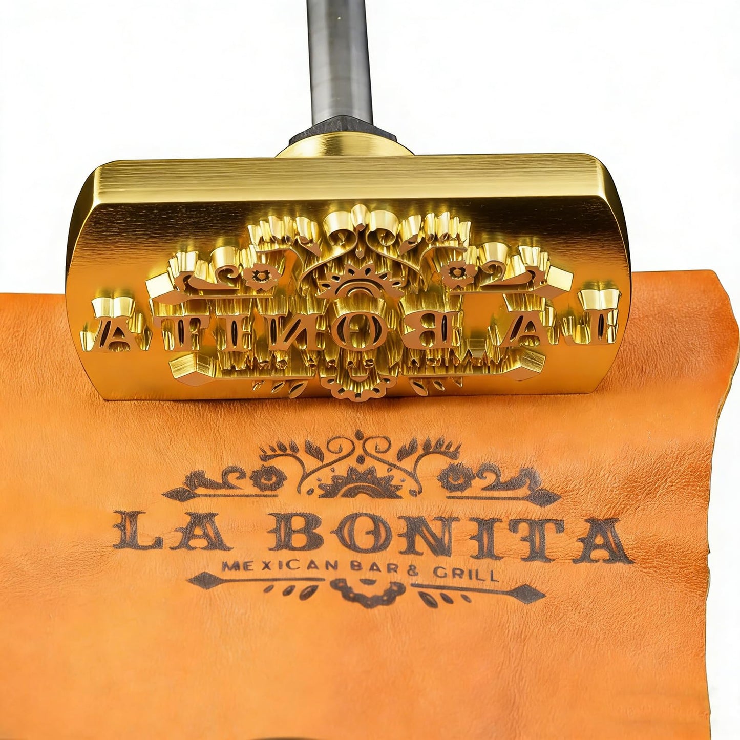 Pielāgots koka zīmogs ar branding dzelzi, personalizēts koka zīmoga logo kā dāvana kokapstrādei un ādas amatniecībai, pārtikas branding dzelzs (3.8x3.8cm)