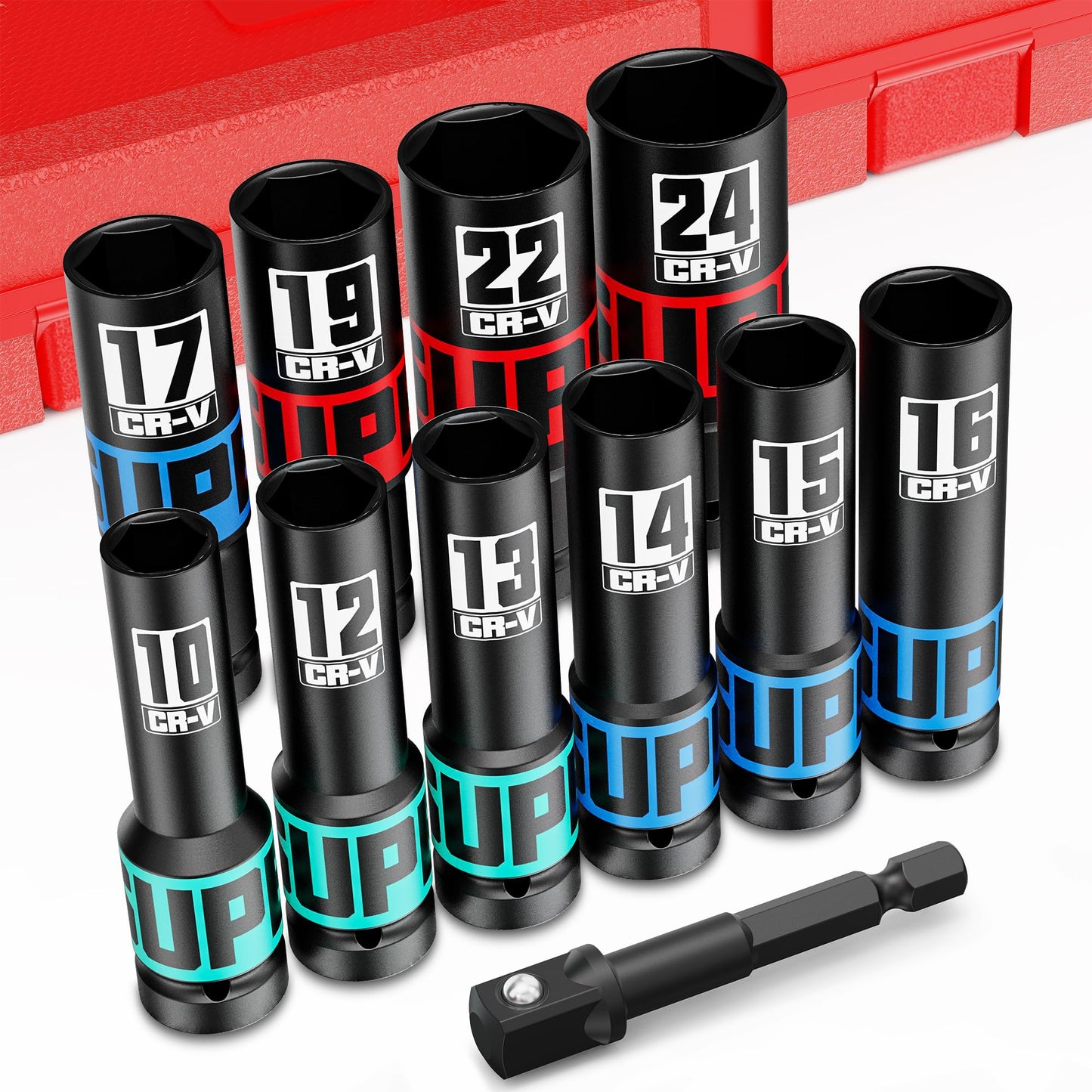 Trieciņatslēgu uzgaļu komplekts Aurlloct 11-tlg | 1/2 collas | 10mm-24mm
