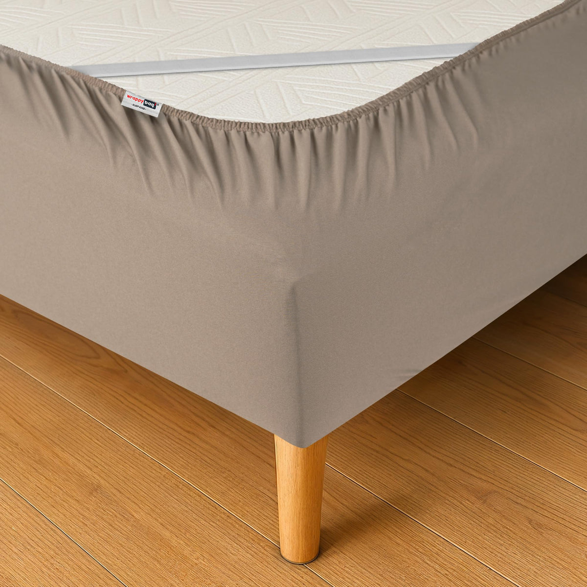 Boxspring gultas pārvalks Wrappybag 180 x 200 ar gumijām, Taupe, 6 izmēri