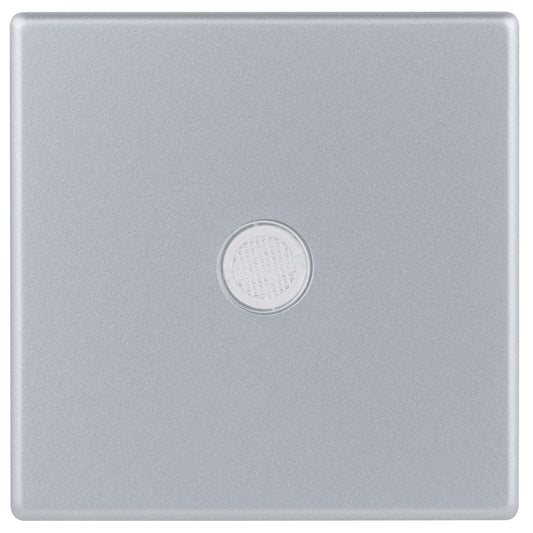 REV Quadro Cover Plate - Silver finish for control switch, button, or A/W switch, sleek design and durable material.