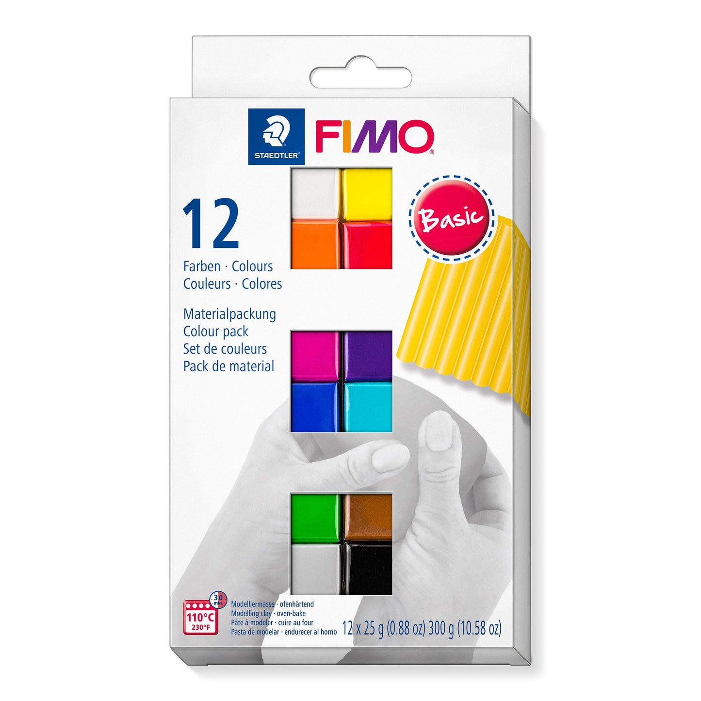 STAEDTLER FIMO soft cepeškrāsnī cietējoša modelēšanas masa pamatkrāsās, 12 x 25 g, 8023 C12-1