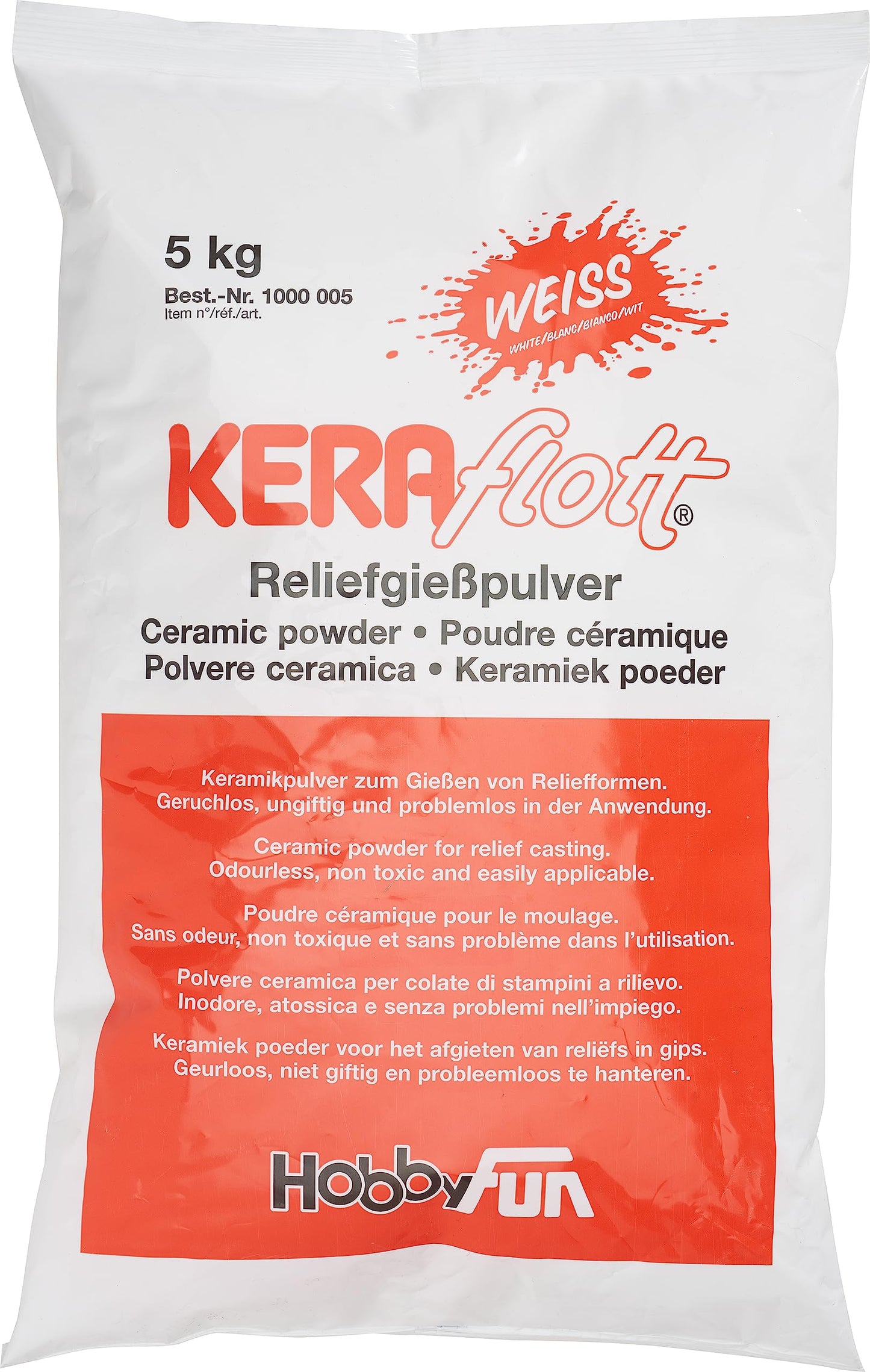 Lietiešanas pulveris KERAflott baltas 5 kg maiss, pieaugušajiem
