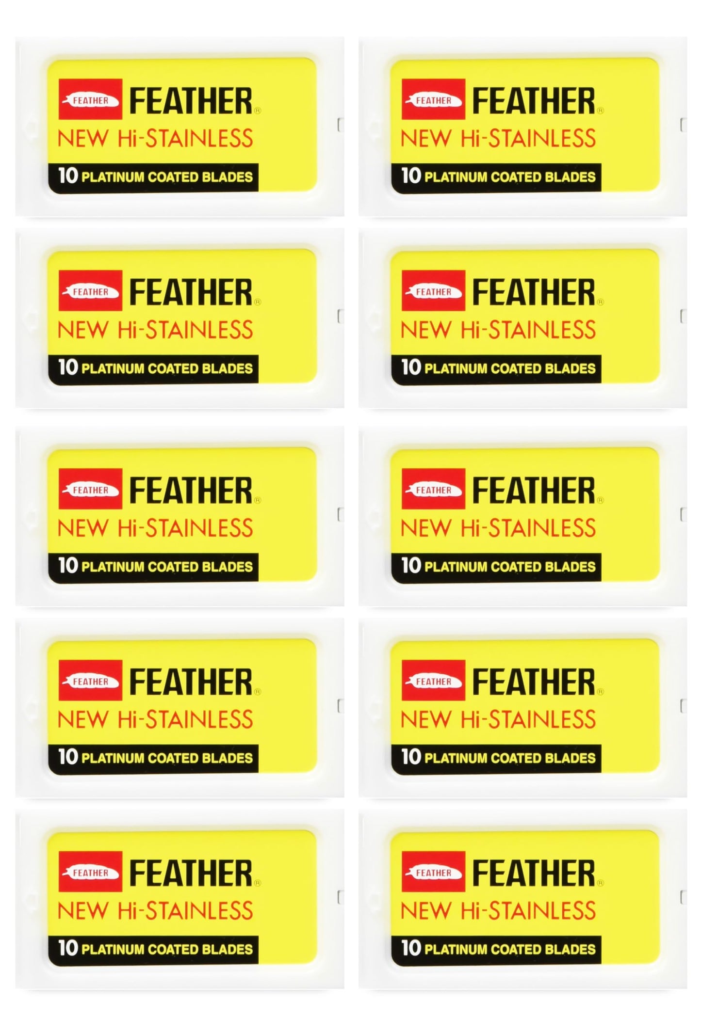 Feather 100 x divpusēji asmeņi skuvekļa žiletēm