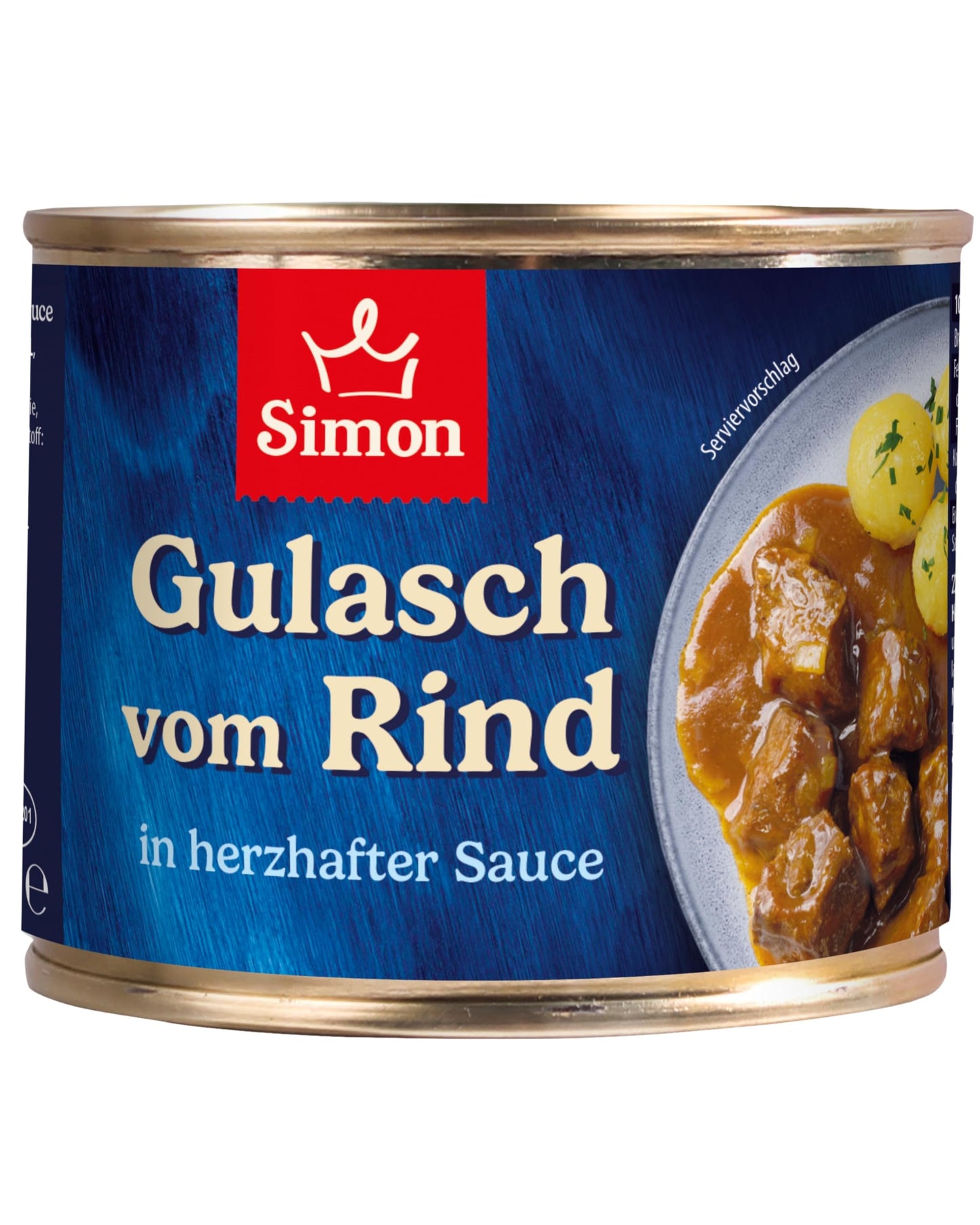 Liellopa gulašs SIMON Delikatess 500 g, maiga gaļa sātīgā mērcē, gatavs ēdiens pārstrādājamā konservā, autentiska mājas virtuve