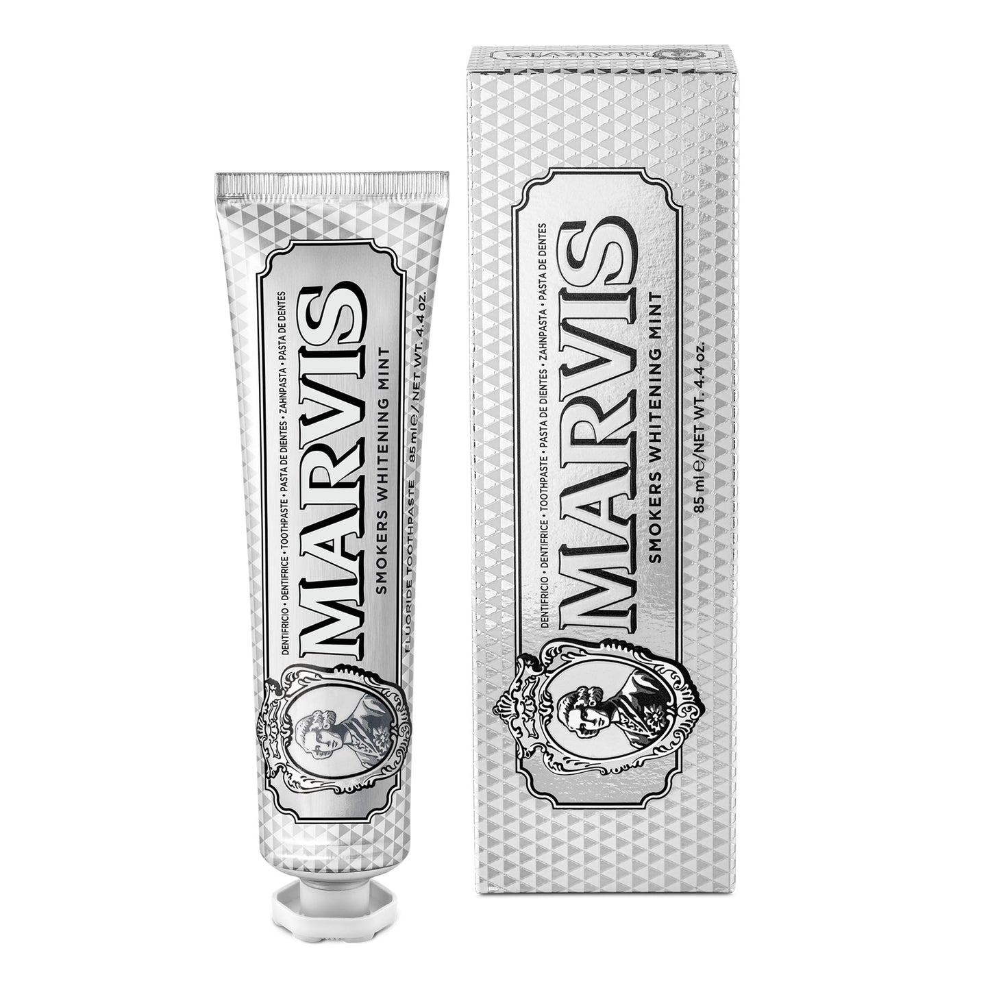 Marvis Smokers Whitening Mint balinošā zobu pasta pret plankumiem, 85 ml