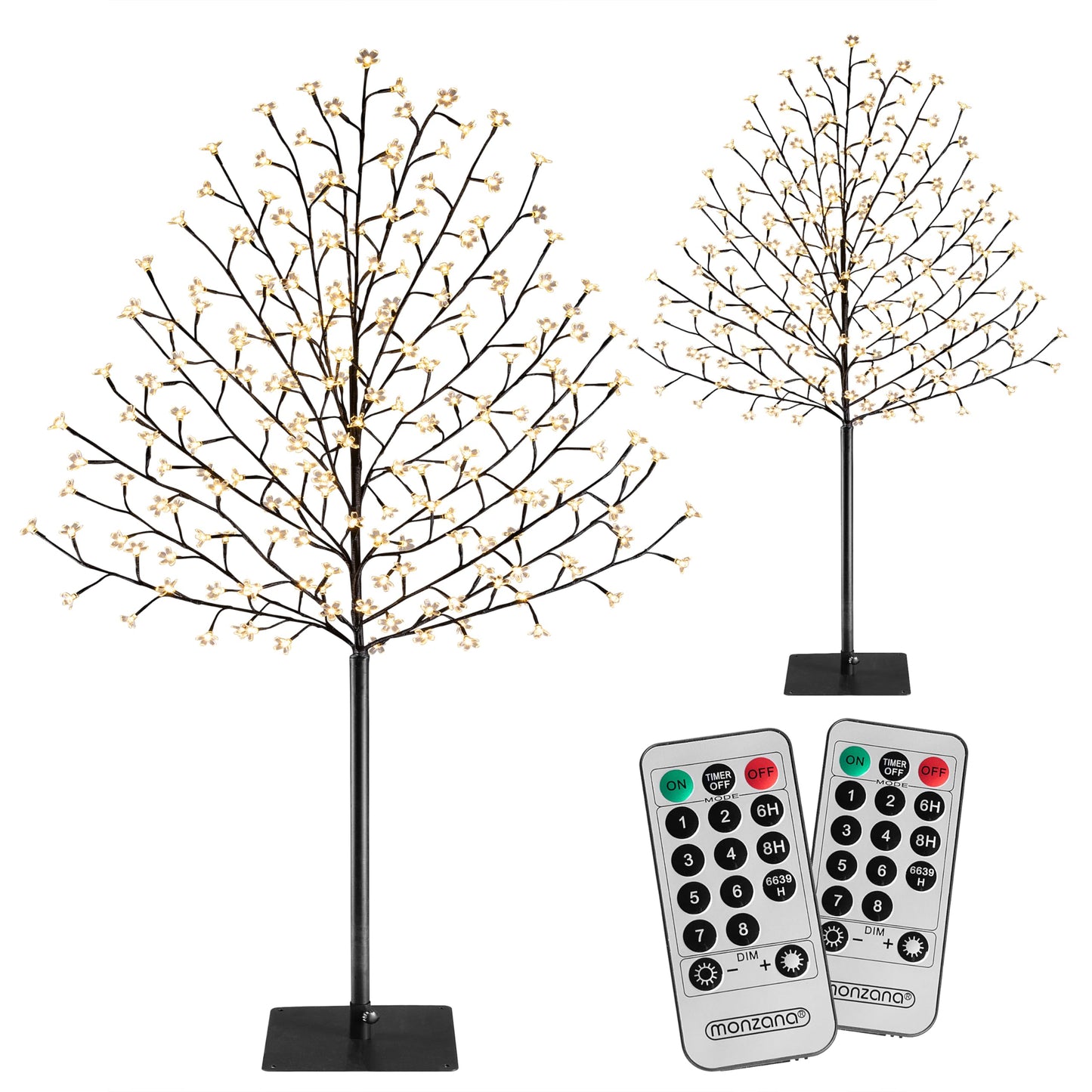 Mākslīgs sakuras koks MONZANA® 2 gab. komplekts, 220 cm, 220 LED, silti balts, ārdarbiem un iekštelpām, dekoratīvs Ziemassvētku gaismeklis