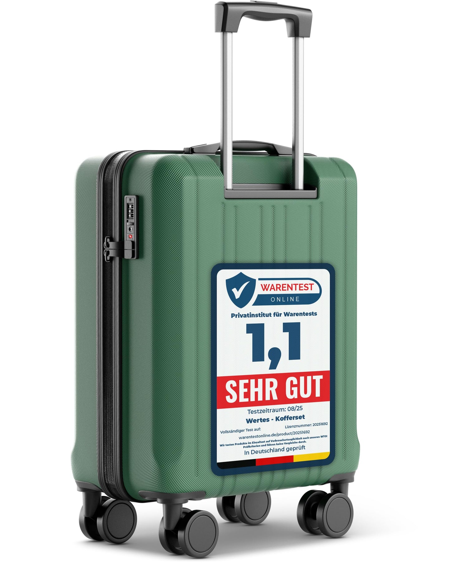 Čemodāns rokas bagāžai Wertes 55x40x20cm – 36L ceļojuma ratiņi ar TSA slēdzeni un dubultajiem ritenīšiem – viegls ABS salona koferis – der lielākajām aviokompānijām – stilīgs cietais korpuss