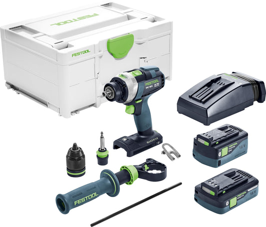 Festool TPC 18/4 5,2/4,0 I-Plus QUADRIVE - akumulatora triecienurbjmašīna ar ātrās uzlādes ierīci un papildu rokturi.