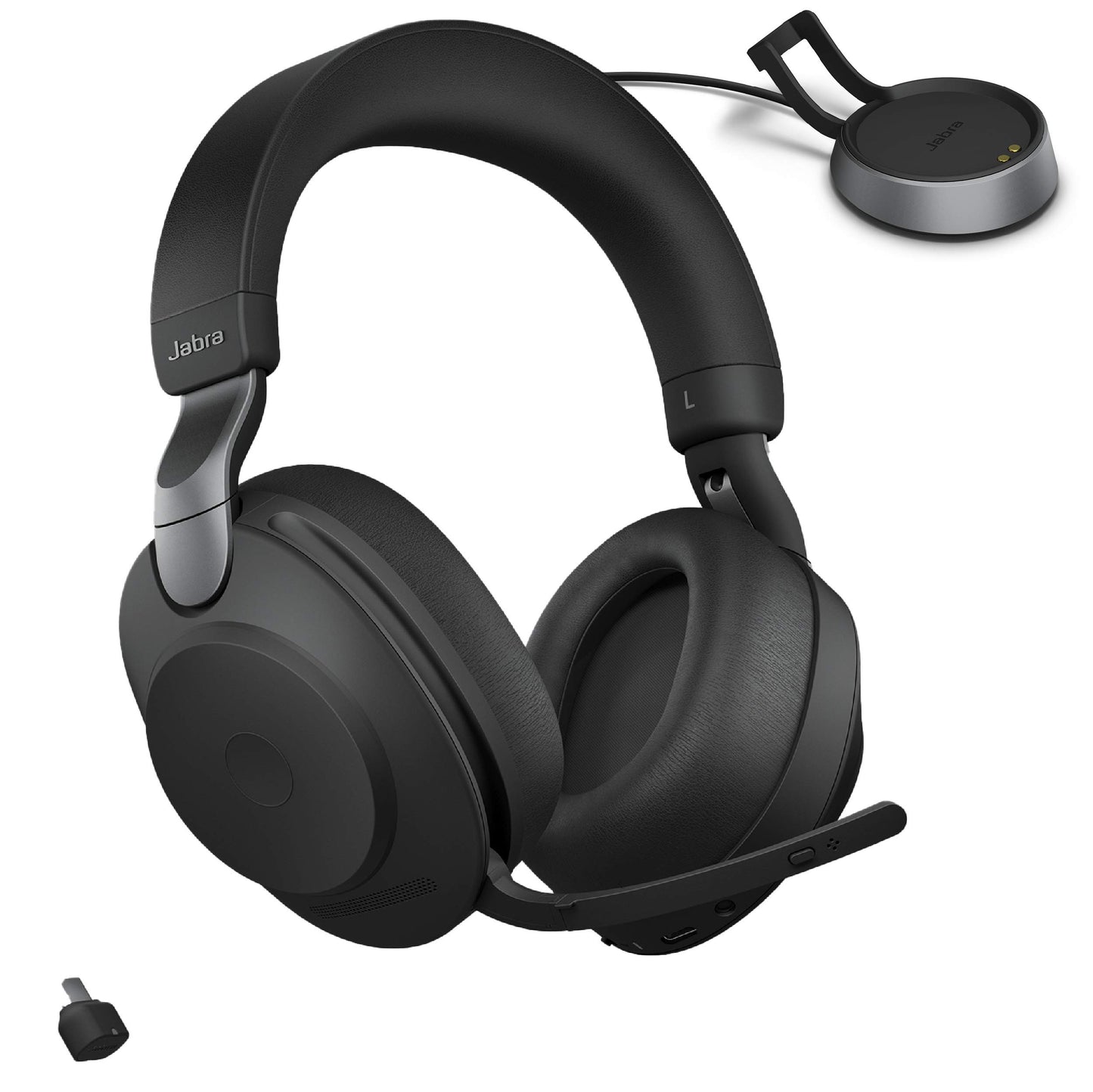 Jabra Evolve2 85 UC - bezvadu Bluetooth austiņas, 37 stundu akumulatora, uzlabota trokšņu slāpēšana, melnas.