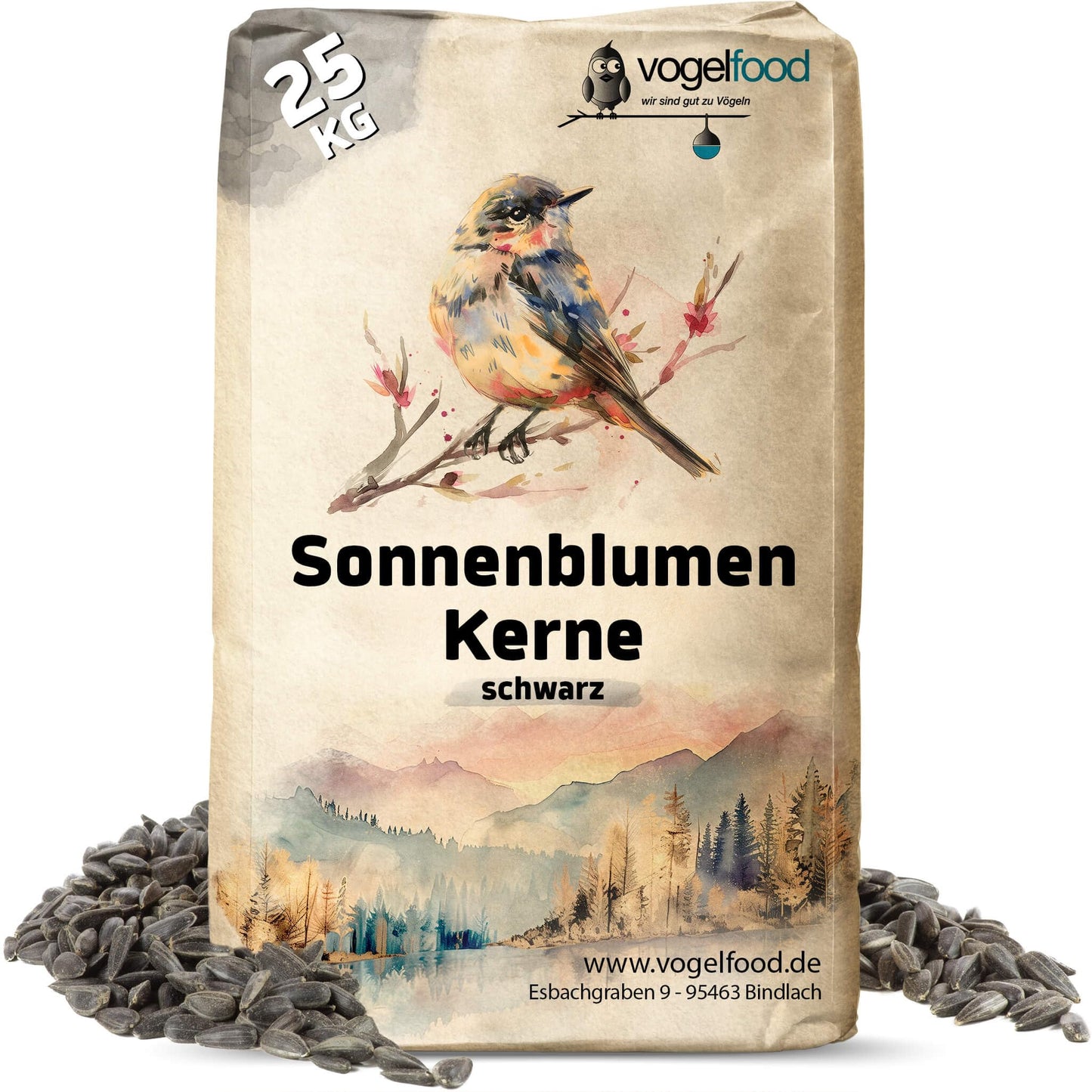 Melnās saulespuķu sēklas 25 kg, pirmklasīga kvalitāte, savvaļas putnu barība
