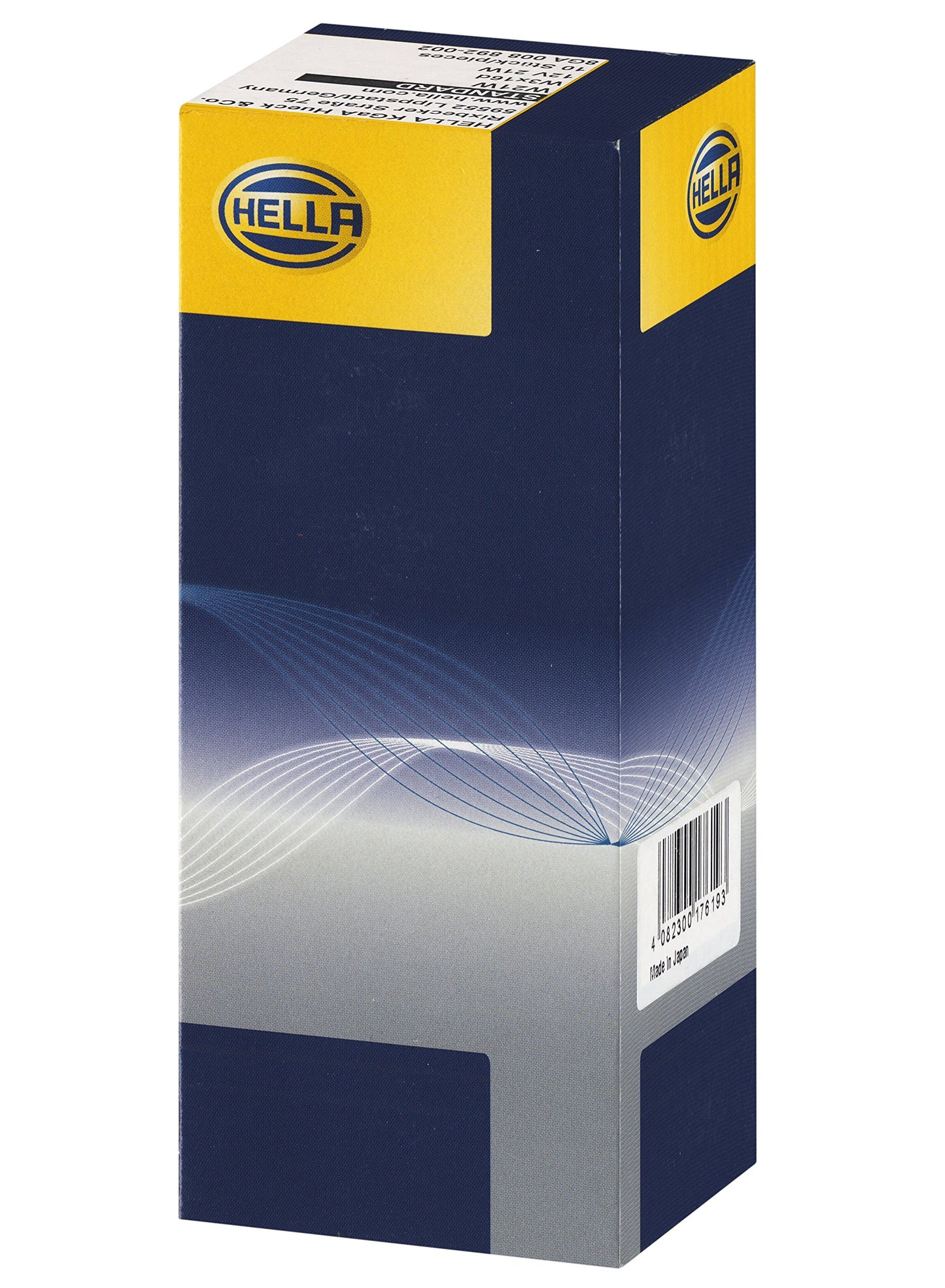 HELLA 8GA 008 892-002 Spuldze - W21W - Standarts - 12V - 21W - Pamatnes izpildījums: W3x16d - Kaste - Daudzums: 10