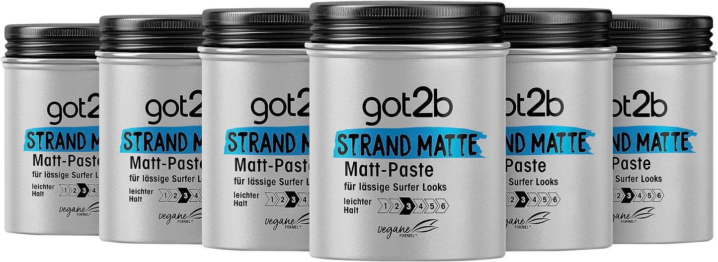 Matējoša pasta got2b Strand Matte, 100 ml, veidošanai ar vidēju fiksāciju, 6x 100 ml