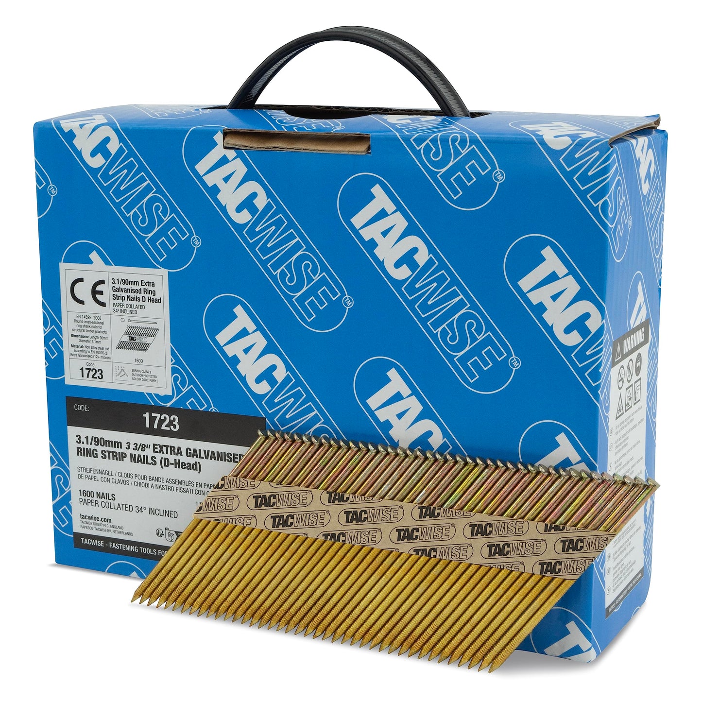 Tacwise 1723 extra cinkoti karkasa naglas 3,1/90 mm, D veida galva, 1600 gab.