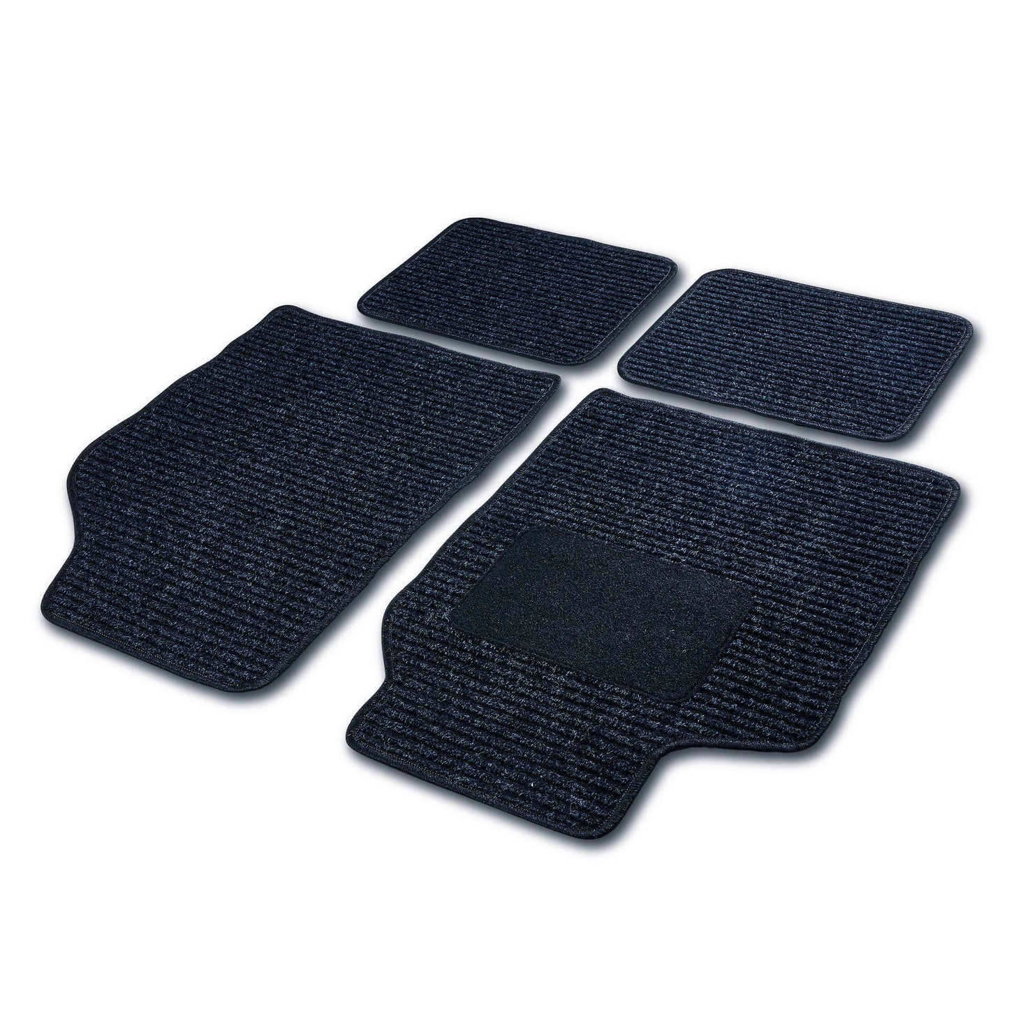 CARTREND Universālā tekstila paklājs Thunder paklāji, auduma paklāji automašīnām, grīdas paklāji automašīnām 4 daļās, ar melnu spīdīgu diegu.