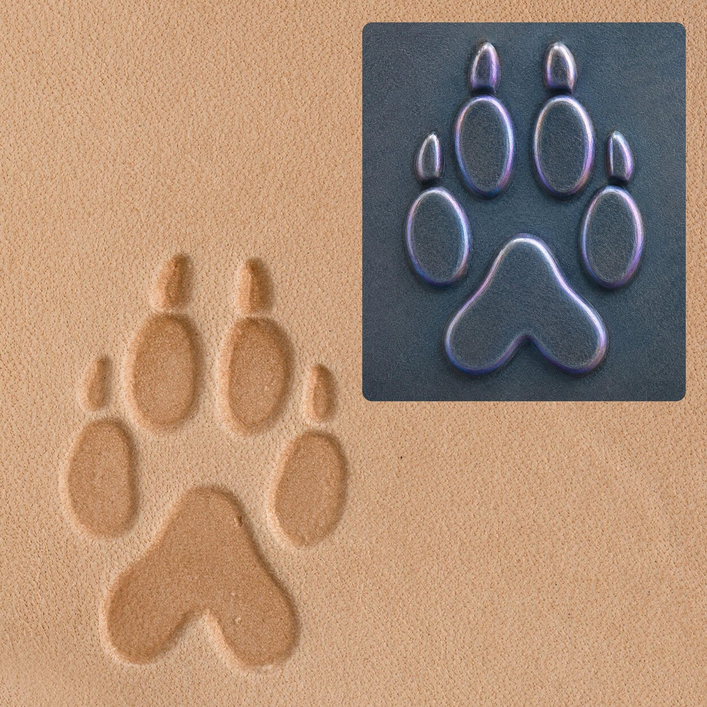 Ādas zīmogs Tandy Leather 3D Wolf Pfotenabdruck 88286–00