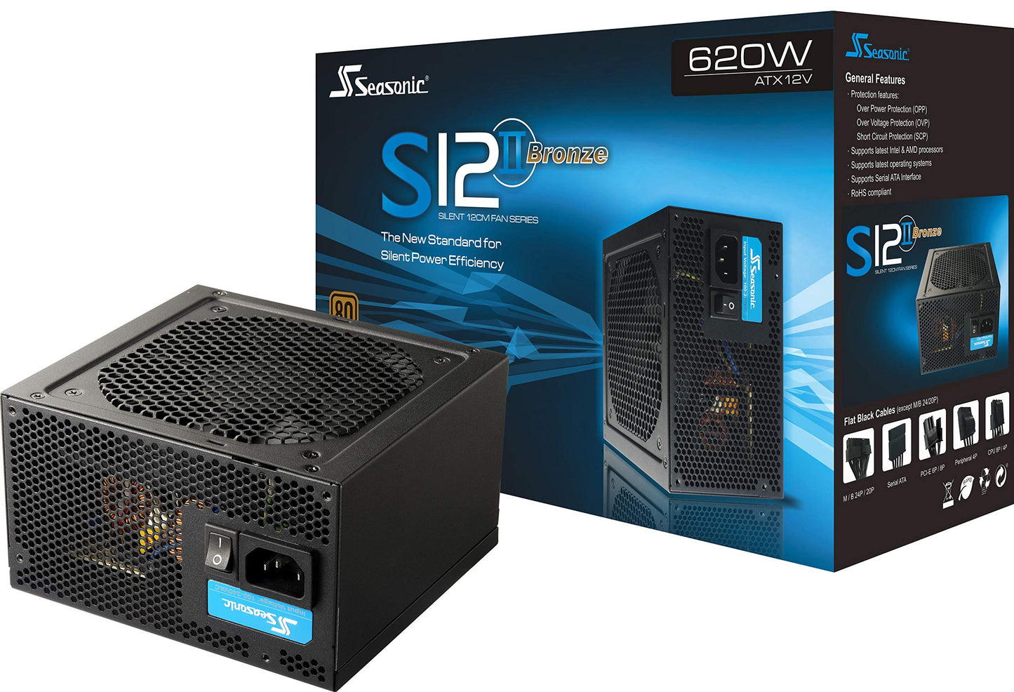 Seasonic S12II 620W - 80+ Bronze efficiency, ATX 12V power supply for gaming and desktop computers