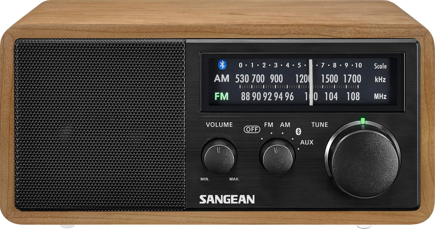 Sangean WR-11 Retro galda radio ar FM/MW tuneru - austiņu pieslēgums - koka korpuss brūns