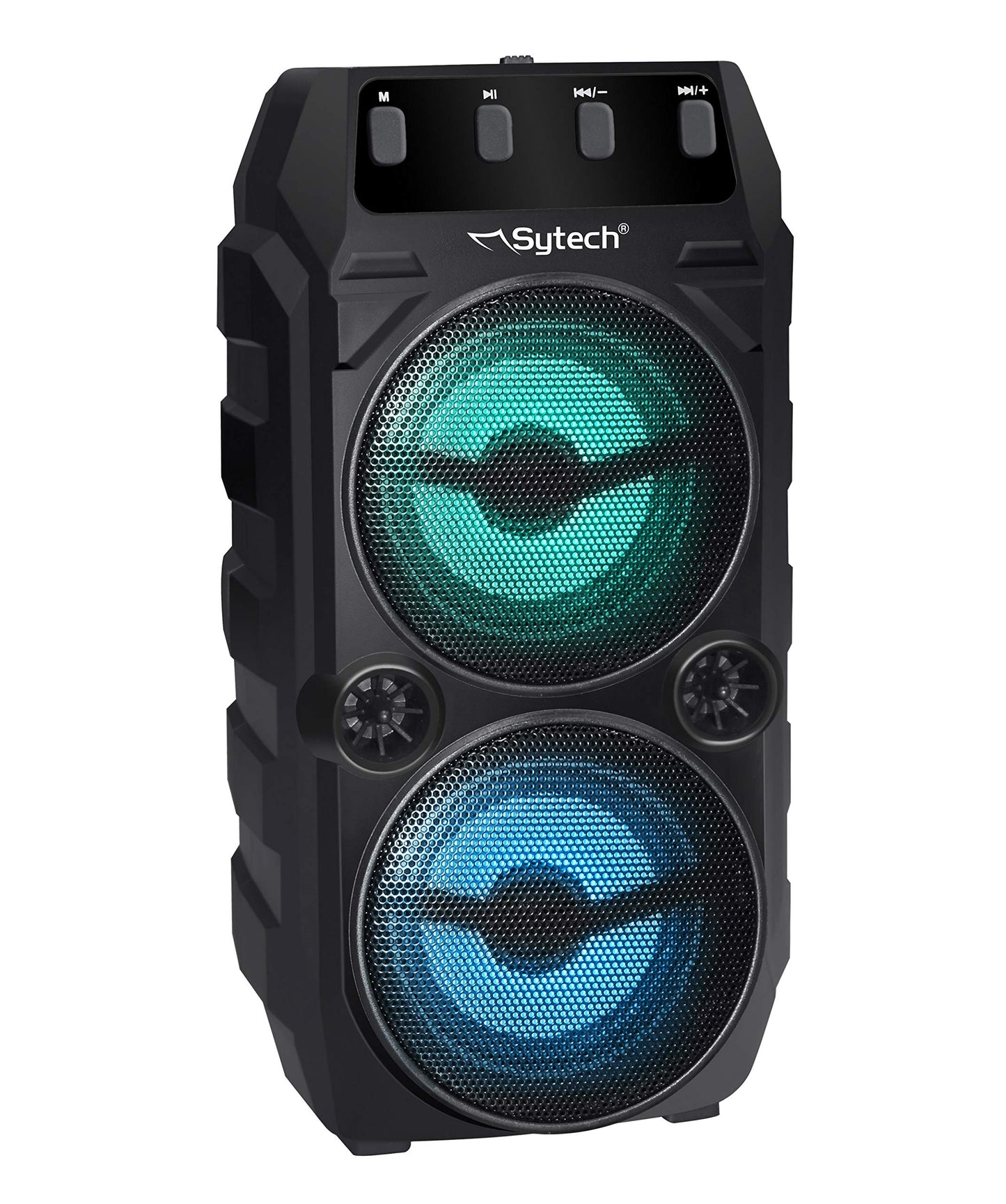 Sytech Portatīvais skaļrunis Microbeat sērija 2x3, 10 W, RMS/75 pmpo, uzlādējams, BT, mikrofons, LED