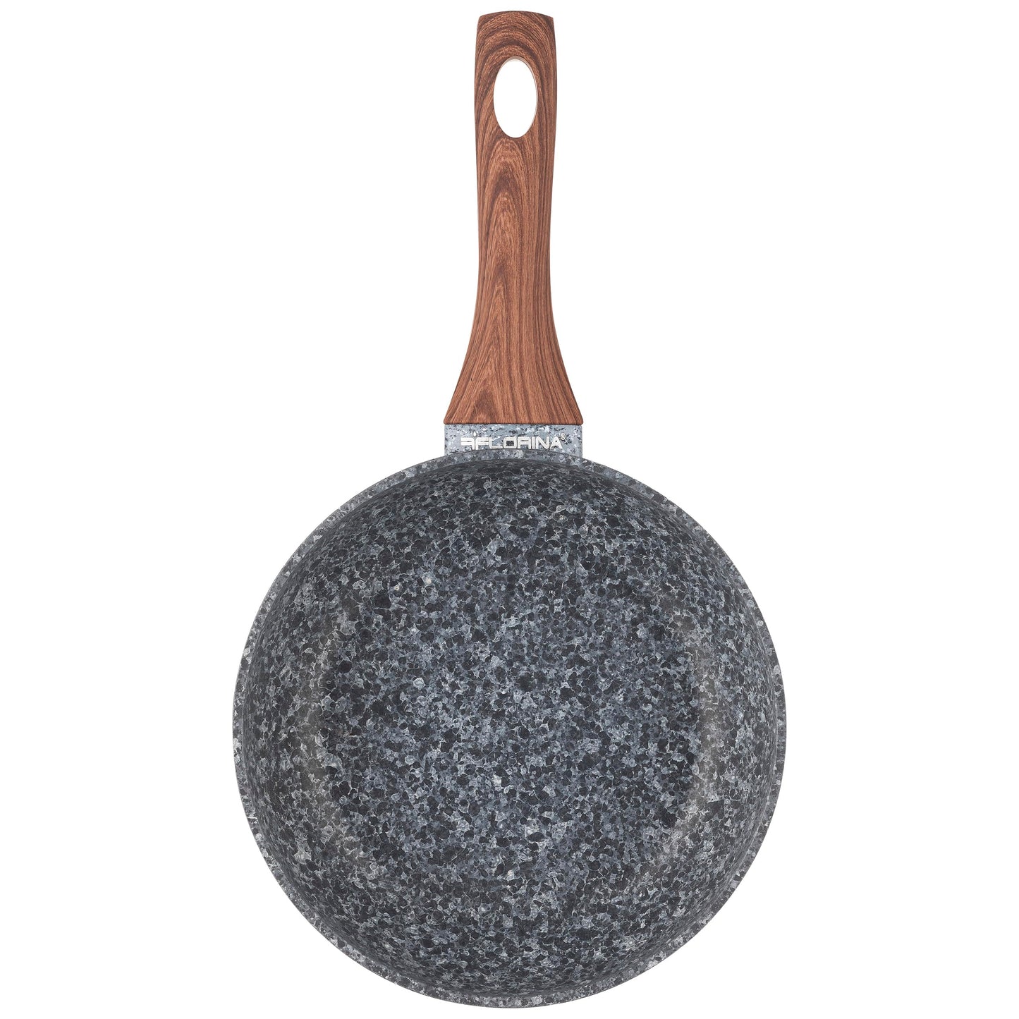 Florina MASTER I 20 cm - alumīnija nelīpoša panna ar koka imitācijas Soft-Touch rokturi, piemērota visām plītīm.
