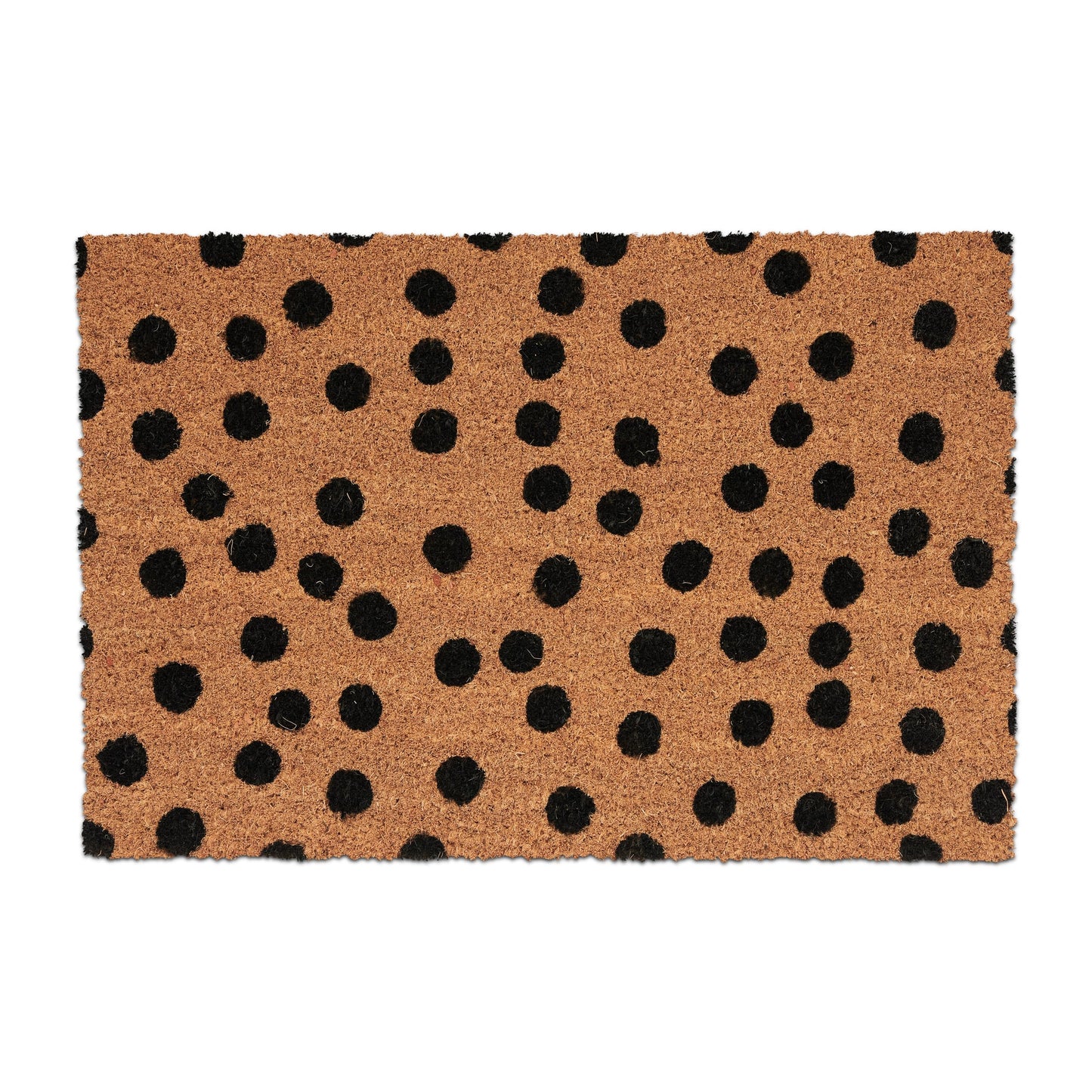 Relaxdays durvju paklājs kokosriekstu, punktiņos, BxT: 60 x 40 cm, kāju notīrītājs iekšā un ārā, neslīdošs durvju paklājs, dabisks/melns
