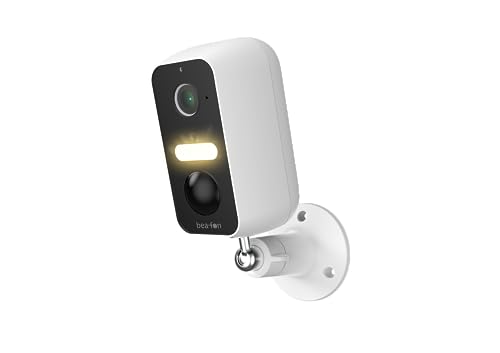 Beafon, Smart Home, Safer 3L, pagriežama uzraudzības kamera āra lietošanai ar LED gaismu, 3MP Super HD kamera, IP65 aizsardzība pret strūklas ūdeni un putekļiem, balta, tīkls 2,4G, WiFi