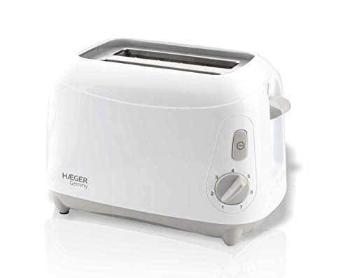 HAEGER Geminy - Toasteris ar 900 W divkameru, 7 tosta pozīcijām ar drupatu atvilktni, vienkāršs un funkcionāls dizains, efektīvai tosterēšanai, balta krāsa
