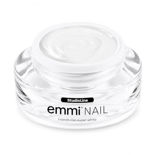 Franču gēls nagiem Emmi Nail Studioline French-Gel Super White, LED/UV, būvgēls gēla nagiem, pašizlīdzinošs, 15ml