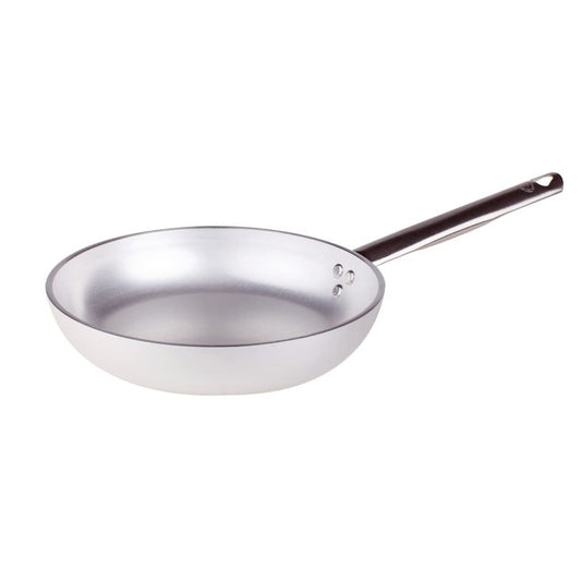 Pentole Agnelli 40 cm alumīnija panna - 5 mm biezums, nerūsējošā tērauda rokturis, sudraba/melna krāsa