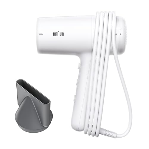 Braun matu fēns HD2.1, viegls matu fēns ar uzgali, 2100W ar 3 temperatūras un 2 ātruma līmeņiem, premium spīdīga apdare baltā krāsā, skaistums, komforts un ilgmūžība, BRHD210E