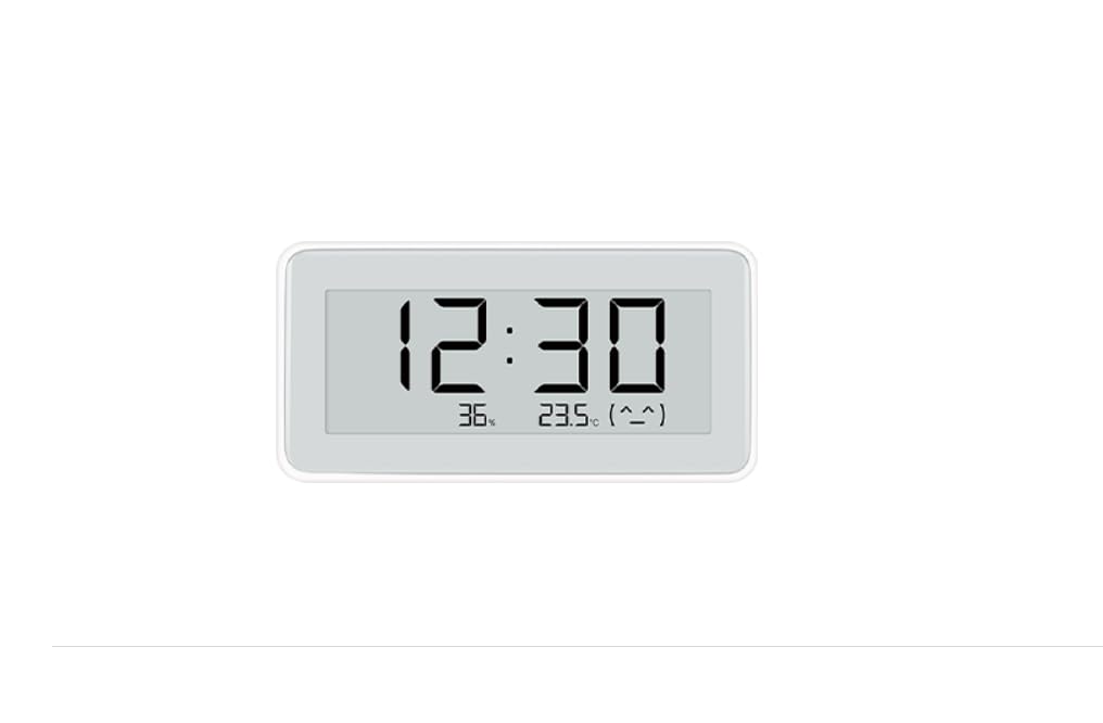 Xiaomi Temperature I Humidity Monitor Pro, temperatūras un mitruma monitors ar Bluetooth, E-Ink ekrāns ar pulksteni, vieda savienojamība, balts, itāļu versija