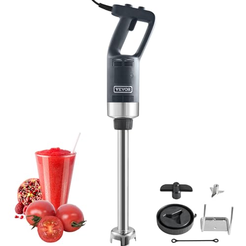 VEVOR Pürriermixer Elektriskais rokas mikseris 750 W, augstas veiktspējas pürešanas stienis ar regulējamu apgriezienu skaitu, nerūsējošā tērauda universālais stienis 755 mm, noņemams maisīšanas stienis, ieskaitot sienas āķi un rezerves asmeņu galvu.