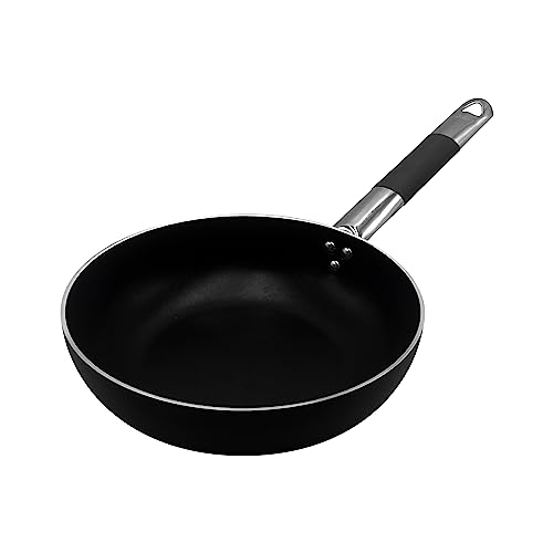 Pentole Agnelli ALSC111BSSC32 - Black high-salt aluminum pot with cool stainless steel tube handle, 32 cm.