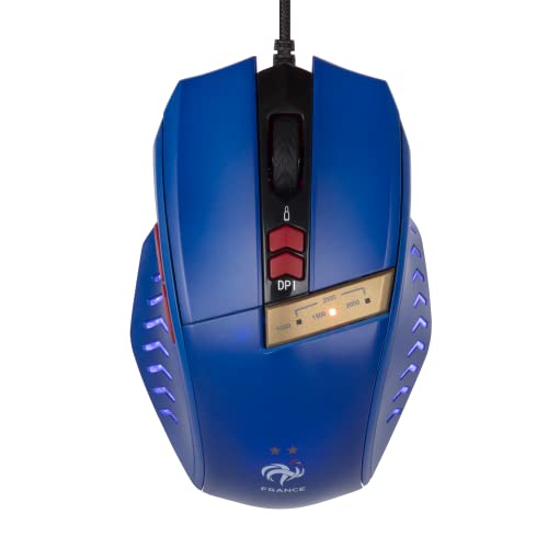Konix FFF spēļu pele - LED DPI indikators, logu pārslēgšanas poga, USB pieslēgums, 1,8 m kabelis, zila.