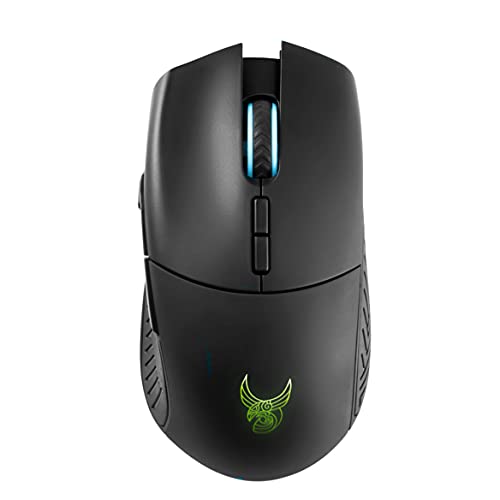 L33T Gaming DRAUPNIR - augstas veiktspējas bezvadu pele ar 8 pogām, 16 000 DPI sensors, maināmas īkšķa pogas, melna.