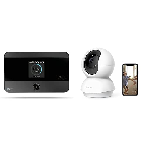 TP-Link M7350 4G LTE mobilais WLAN maršrutētājs komplektā ar TP-Link Tapo C210 WLAN IP kameru uzraudzības kameru, 3 MP izšķirtspēja