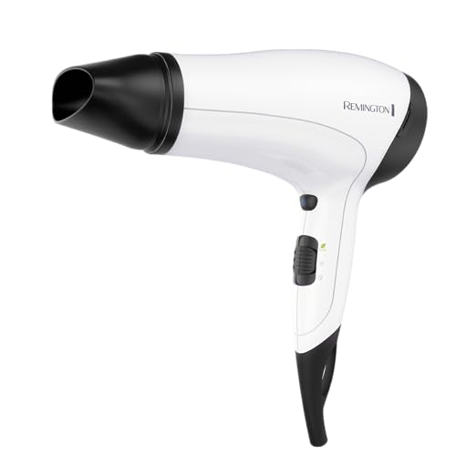 Remington Ionu matu fēns [viegls un kompakts] Power Volume (2000 W, kompakts dizains, stila uzgalis un difuzors, 3 sildīšanas un 2 atsevišķas ventilatora pakāpes, atdzesēšanas pakāpe, Eco iestatījums) D3015