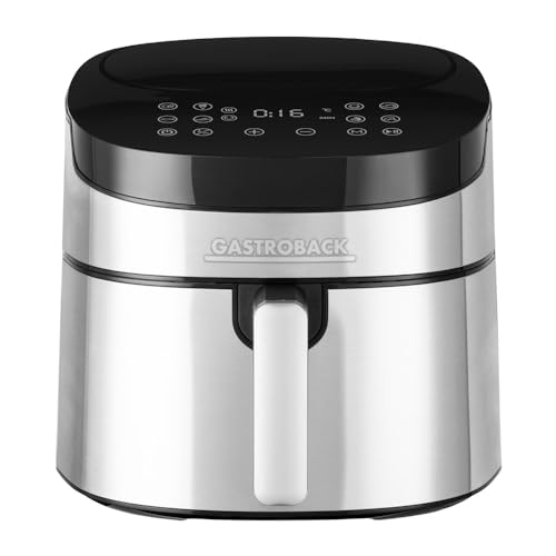 GASTROBACK Design karstā gaisa fritieris Air Pro XXL - 6,5L, 8 programmas, skārienpanelis, sudraba-melns.