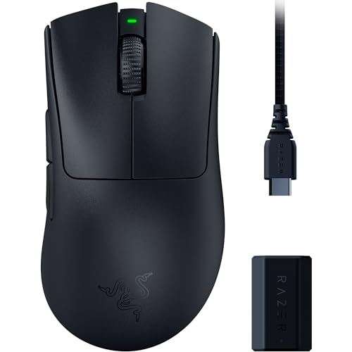 Razer DeathAdder V3 Pro - Ultra light esports mouse, 8K Hz wireless polling, Focus Pro 30K sensor, 63g, 3rd gen optical switches, Black