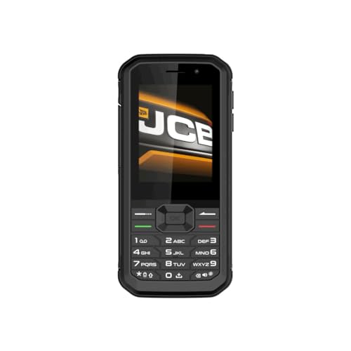 JCB Tradesman 3 4G - ūdensizturīgs mobilais tālrunis ar Whatsapp, Hotspot, Dual-SIM un Bluetooth, melnā krāsā