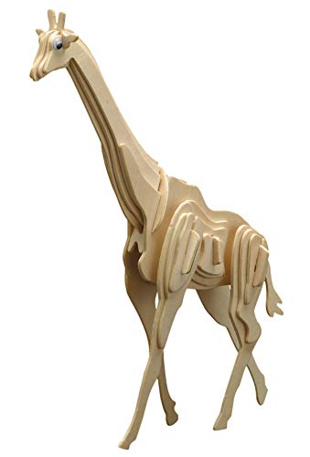 Pebaro 859/4 Giraffe 3D Puzzle - Pre-cut wooden model kit for crafting, easy assembly, perfect gift idea.