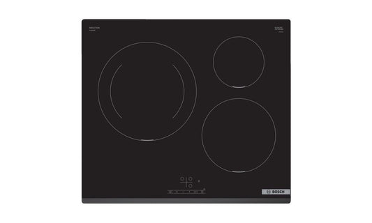 Bosch PUJ631BB5E TouchSelect indukcijas plīts virsma, 60 cm, 3 zonas, 28 cm, melna