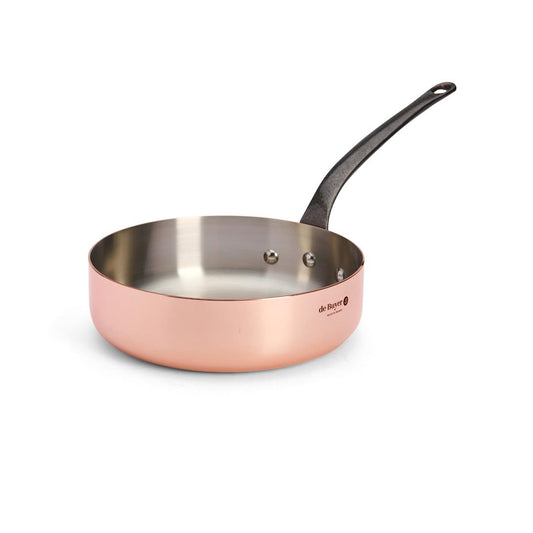 De Buyer 6462.24 Sauté Pan - Stainless steel, silver finish, 24 cm, ideal for sautéing and frying.