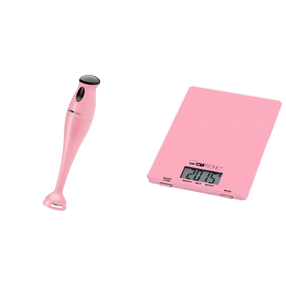 Clatronic rokas mikseris/pūderis/mikseris/stab-mikseris/stick/mikseris SM 3577; nerūsējošā tērauda sitamais nazis; smūtijiem, ķirbju biezenim un KW 3626 virtuves svariem līdz 5 kg