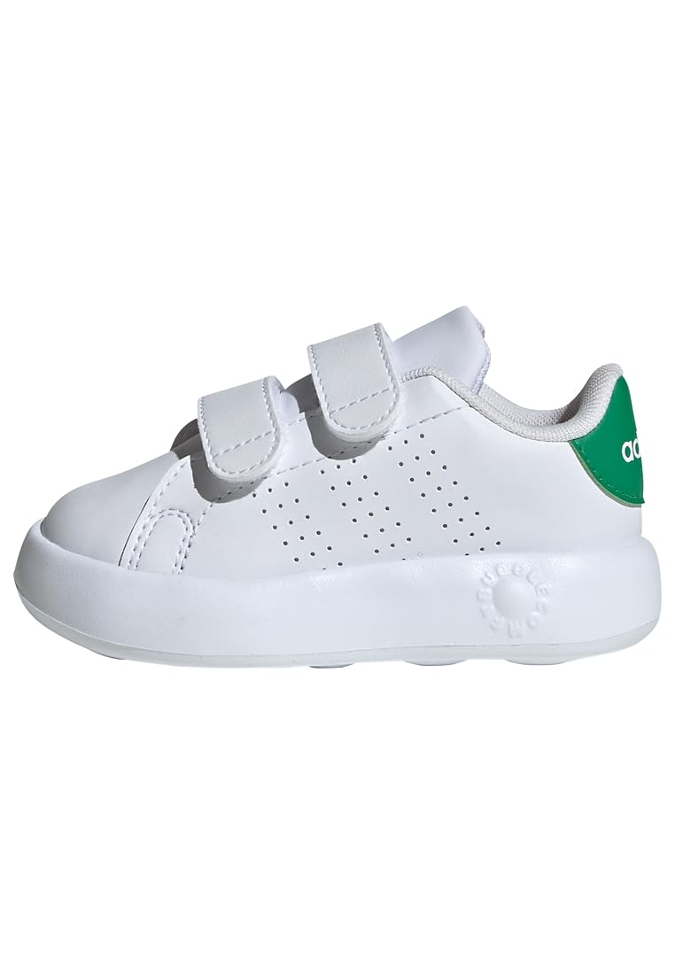 adidas bērnu apavi Unisex Baby Advantage Shoes Kids, Cloud White / Cloud White / Green, 25 EU