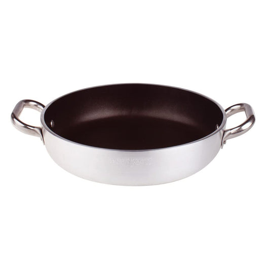 Pentole Agnelli ALSA2110S20 Platinum panna - 20 cm, 5 mm thick aluminum, stainless steel handles, silver finish.